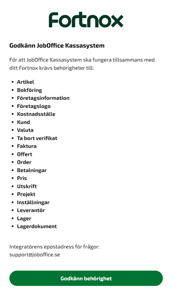 Moduler i Forntox som krävs för integrationen